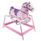 Happy Trails Plush Pink Rocking Horse Ride On Toy For Toddlers Adjustable Stirrups
